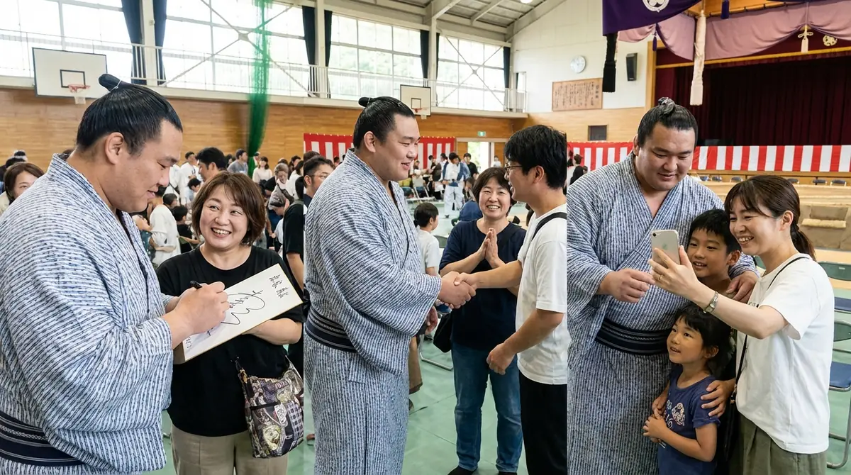 巡業で力士と触れ合う方法|サイン・握手・写真撮影のルールとコツ