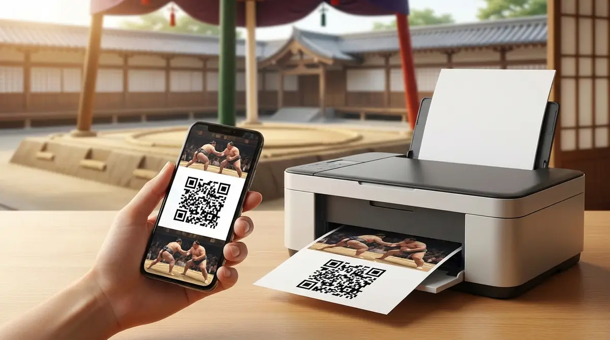 相撲チケットのQRコード保存・印刷方法