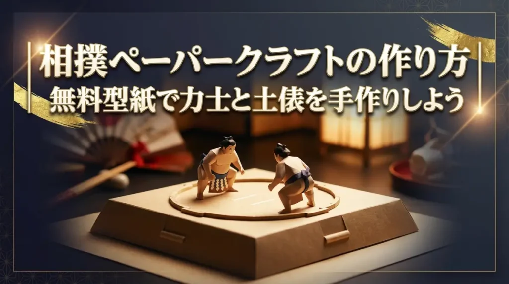 相撲ペーパークラフトの作り方｜無料型紙で力士と土俵を手作りしよう
