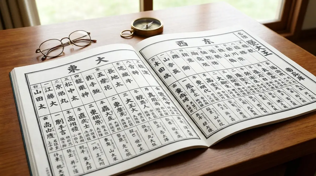 番付表の見方|東西の配置と序列の読み方