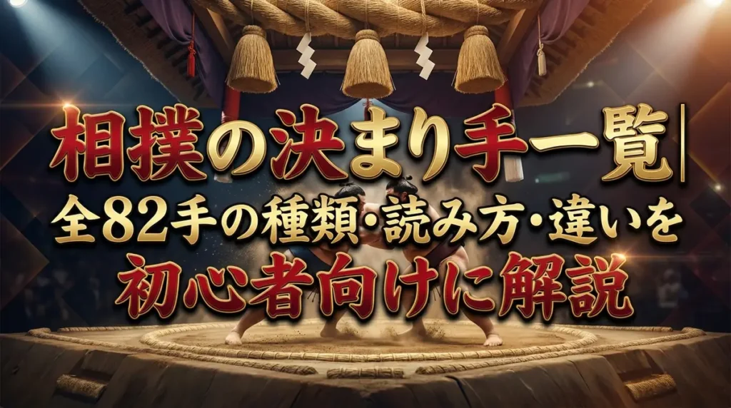 相撲の決まり手一覧｜全82手の種類・読み方・違いを初心者向けに解説