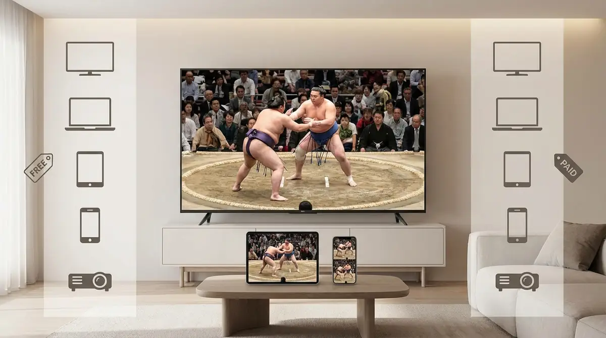 【結論】相撲動画を見る方法は主に5つ｜無料・有料別に一覧