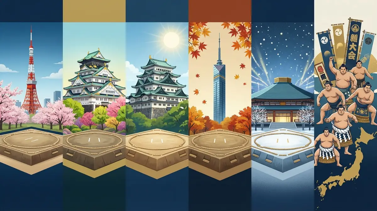 6つの本場所を徹底解説｜開催地・特徴・見どころ